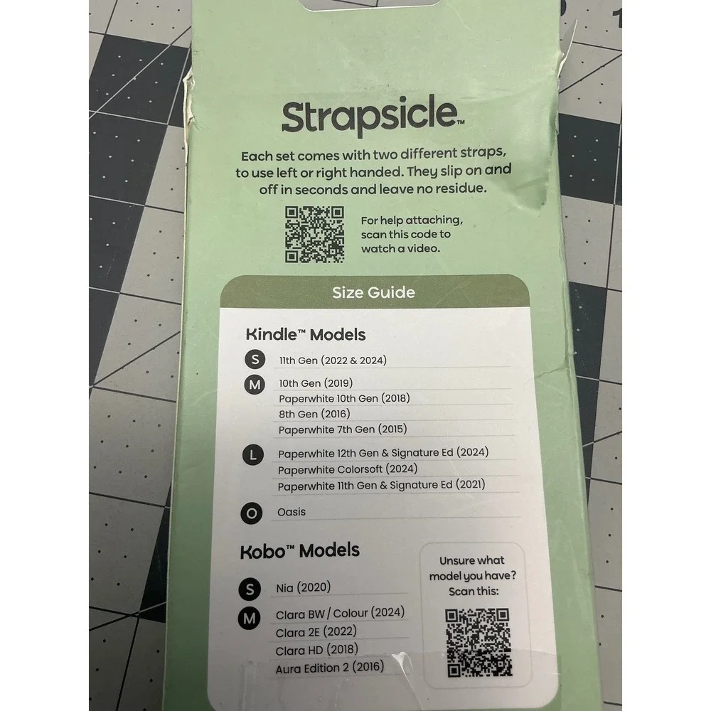 Strapsicle Silicone Hand Straps for 6 inch Kindle Paperwhite Kobo Sage Green 2PK